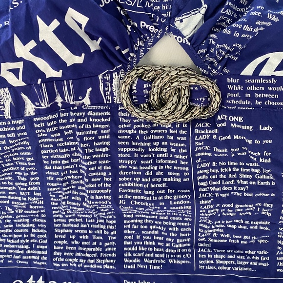 Y2k John Galliano Newspaper Print 2000s Halter Neck Mini Dress - Picture 5 of 6